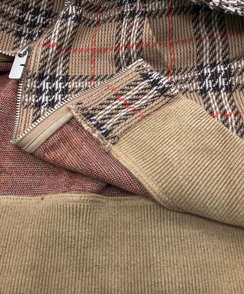 BURBERRY（バーバリー）BURBERRY (バーバリー) チェック コットンブレンド ジップアップフーディー ベージュ サイズ:SIZE Lの古着・服飾アイテム