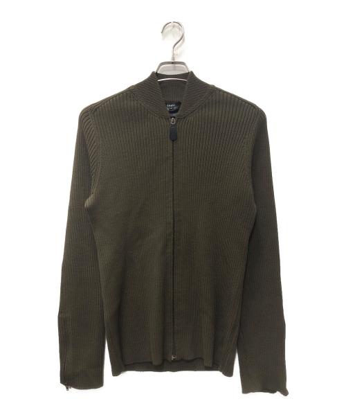 GUCCI（グッチ）GUCCI (グッチ) ジップアップニット カーキ サイズ:SIZE Lの古着・服飾アイテム
