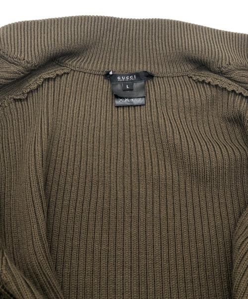 GUCCI（グッチ）GUCCI (グッチ) ジップアップニット カーキ サイズ:SIZE Lの古着・服飾アイテム
