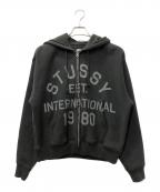 stussyステューシー）の古着「EST Printed full zip hoodie」｜ブラック