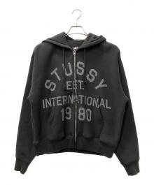 stussy（ステューシー）の古着「EST Printed full zip hoodie」｜ブラック