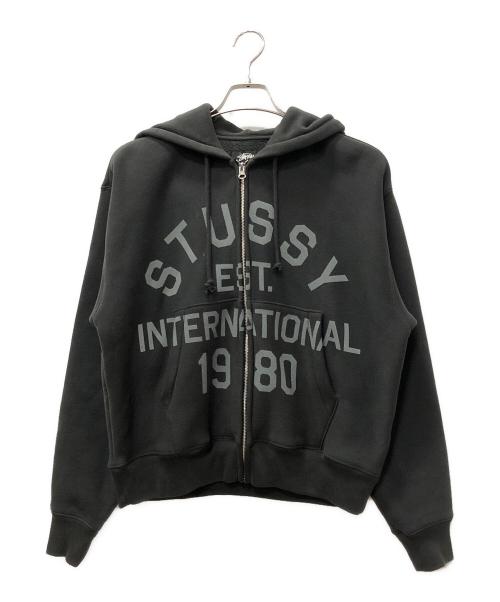 stussy（ステューシー）stussy (ステューシー) EST Printed full zip hoodie ブラック サイズ:SIZE Sの古着・服飾アイテム