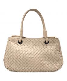 BOTTEGA VENETA（ボッテガベネタ）の古着「イントレチャートサッチェルバッグ」｜ベージュ