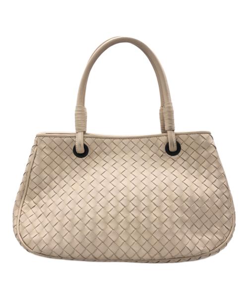 BOTTEGA VENETA（ボッテガベネタ）BOTTEGA VENETA (ボッテガベネタ) イントレチャートサッチェルバッグ ベージュの古着・服飾アイテム
