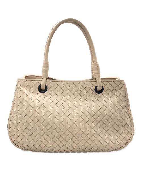 BOTTEGA VENETA（ボッテガベネタ）BOTTEGA VENETA (ボッテガベネタ) イントレチャートサッチェルバッグ ベージュの古着・服飾アイテム