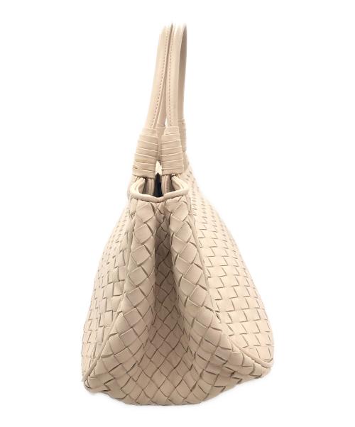 BOTTEGA VENETA（ボッテガベネタ）BOTTEGA VENETA (ボッテガベネタ) イントレチャートサッチェルバッグ ベージュの古着・服飾アイテム