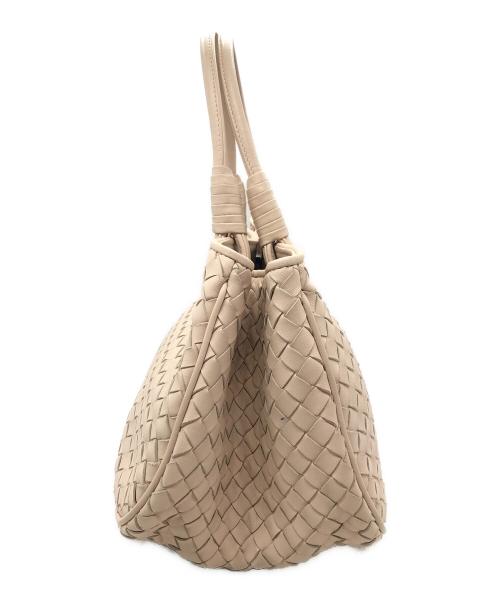 BOTTEGA VENETA（ボッテガベネタ）BOTTEGA VENETA (ボッテガベネタ) イントレチャートサッチェルバッグ ベージュの古着・服飾アイテム