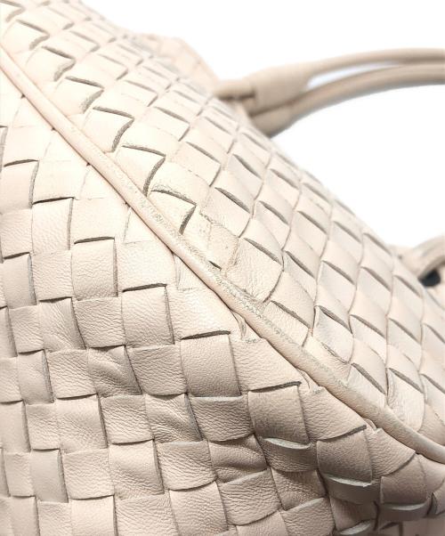 BOTTEGA VENETA（ボッテガベネタ）BOTTEGA VENETA (ボッテガベネタ) イントレチャートサッチェルバッグ ベージュの古着・服飾アイテム