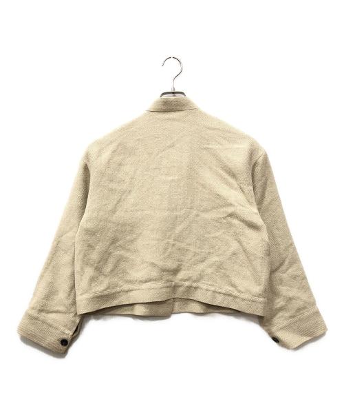 GALERIE VIE（ギャルリーヴィー）GALERIE VIE (ギャルリーヴィー) リネンシルクツイード スタンドカラーブルゾン アイボリー サイズ:FREEの古着・服飾アイテム