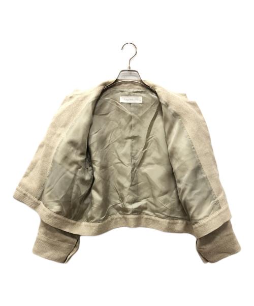 GALERIE VIE（ギャルリーヴィー）GALERIE VIE (ギャルリーヴィー) リネンシルクツイード スタンドカラーブルゾン アイボリー サイズ:FREEの古着・服飾アイテム