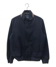 BROOKS BROTHERS（ブルックスブラザーズ）の古着「比翼ウールレザーコンビブルゾン」｜ネイビー