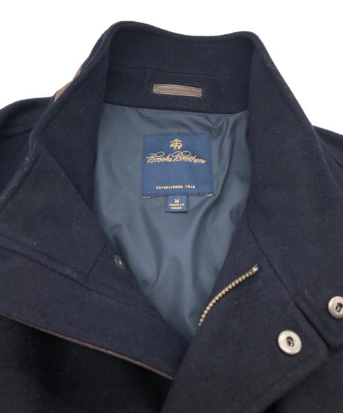 BROOKS BROTHERS（ブルックスブラザーズ）BROOKS BROTHERS (ブルックスブラザーズ) 比翼ウールレザーコンビブルゾン ネイビー サイズ:SIZE Mの古着・服飾アイテム