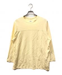 MAATEE&SONS（マーティーアンドサンズ）の古着「CAP SHOULDER L/S TEE」｜イエロー