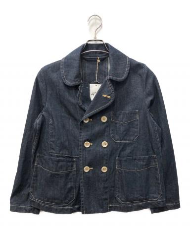 美品 45R フォーティファイブアール チェック 麻 ダブルジャケット 3 L 中古・古着通販】45R (フォーティファイブ・アール) デニムダブル