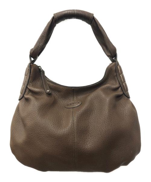 TOD'S（トッズ）TOD'S (トッズ) レザーワンショルダーバッグ ブラウンの古着・服飾アイテム