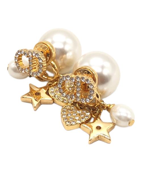 Christian Dior（クリスチャン ディオール）Christian Dior (クリスチャン ディオール) トライバルフェイクパールピアス ゴールドカラーの古着・服飾アイテム