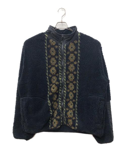 stussy（ステューシー）stussy (ステューシー) NOMA t.d. (ノーマティーディー) Lima Jacquard Sherpa Jacket ネイビー×カーキ サイズ:SIZE Lの古着・服飾アイテム