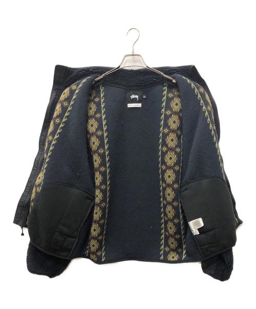 stussy（ステューシー）stussy (ステューシー) NOMA t.d. (ノーマティーディー) Lima Jacquard Sherpa Jacket ネイビー×カーキ サイズ:SIZE Lの古着・服飾アイテム