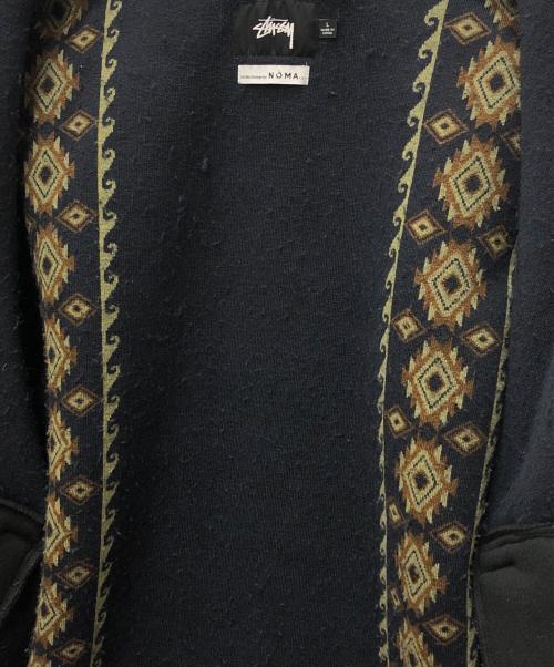 stussy（ステューシー）stussy (ステューシー) NOMA t.d. (ノーマティーディー) Lima Jacquard Sherpa Jacket ネイビー×カーキ サイズ:SIZE Lの古着・服飾アイテム