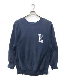 Champion（チャンピオン）の古着「90’S 両面プリントリバースウィーブスウェット」｜ネイビー