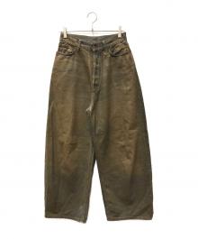 Acne studios（アクネ ストゥディオズ）の古着「コーティングSuper Baggy Fit Jeans 2023 "Mid Blue"」｜ブラウン