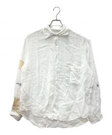 KAPITAL（キャピタル）の古着「Linen Drawn Work Hippie Sleeve Shirt」｜ホワイト