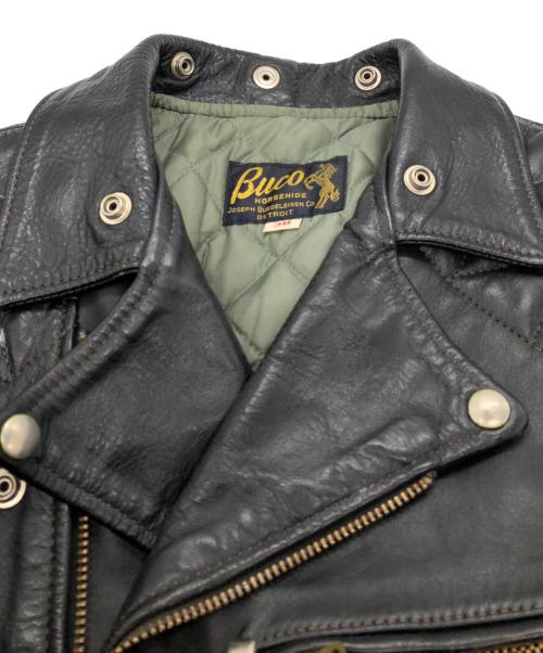 Buco（ブコ）Buco (ブコ) J-82 PADDEDダブルレザージャケット ブラック サイズ:SIZE 38の古着・服飾アイテム