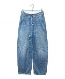 MM6 Maison Margiela（エムエムシックスメゾンマルジェラ）の古着「ワイドデニムパンツ」｜ブルー