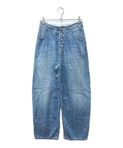 MM6 Maison Margiela（エムエムシックスメゾンマルジェラ）MM6 Maison Margiela (エムエムシックスメゾンマルジェラ) ワイドデニムパンツ ブルー サイズ:SIZE LLの古着・服飾アイテム