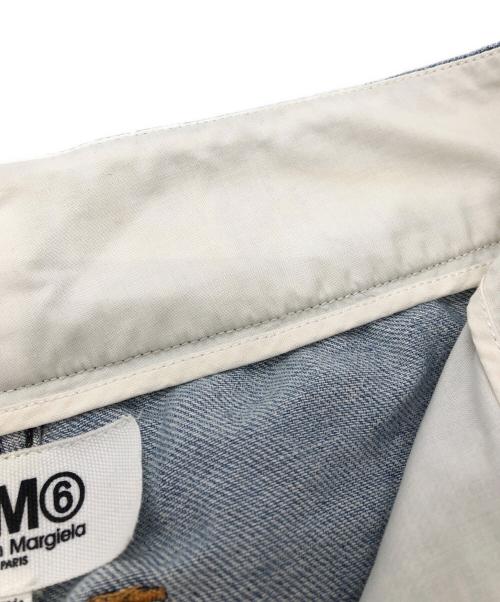 MM6 Maison Margiela（エムエムシックスメゾンマルジェラ）MM6 Maison Margiela (エムエムシックスメゾンマルジェラ) ワイドデニムパンツ ブルー サイズ:SIZE LLの古着・服飾アイテム