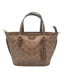 COACH（コーチ）の古着「タクシー トート バッグ 21・シグネチャー キャンバス」｜ブラウン