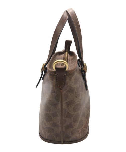 COACH（コーチ）COACH (コーチ) タクシー トート バッグ 21・シグネチャー キャンバス ブラウンの古着・服飾アイテム