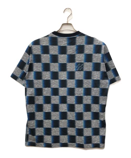 LOUIS VUITTON（ルイ ヴィトン）LOUIS VUITTON (ルイ ヴィトン) ダミエショートスリーブコットンTシャツ ブルー×ブラック サイズ:SIZE XLの古着・服飾アイテム