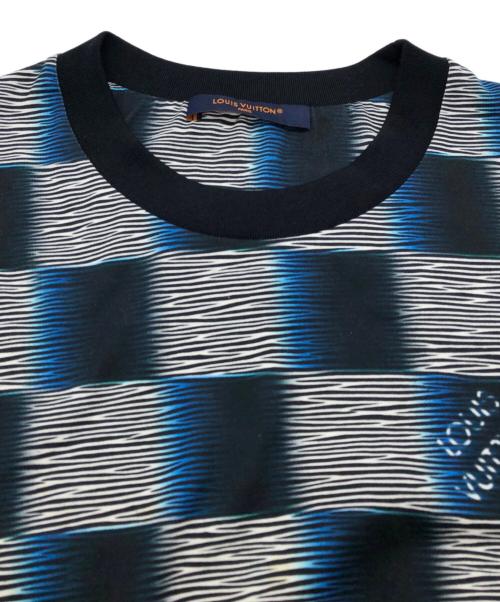 LOUIS VUITTON（ルイ ヴィトン）LOUIS VUITTON (ルイ ヴィトン) ダミエショートスリーブコットンTシャツ ブルー×ブラック サイズ:SIZE XLの古着・服飾アイテム