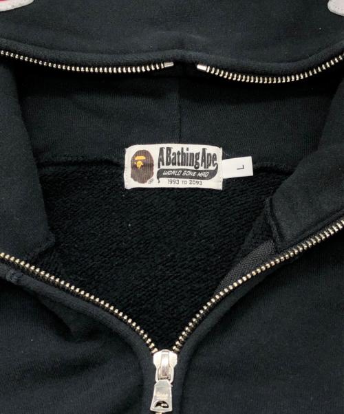 A BATHING APE（アベイシングエイプ）A BATHING APE (アベイシングエイプ) SHARK ZIP UP HOODIE/シャークジップアップフーディ ブラック サイズ:SIZE Lの古着・服飾アイテム