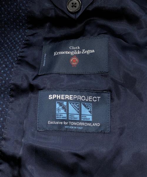 TOMORROW LAND PILGRIM（トゥモローランド ピルグリム）TOMORROW LAND PILGRIM (トゥモローランド ピルグリム) ERMENEGILDO ZEGNA (エルメネジルド・ゼニア) ウールカシミヤフランネルステンカラーコート ネイビー サイズ:SIZE 48の古着・服飾アイテム
