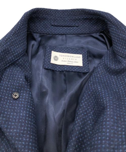 TOMORROW LAND PILGRIM（トゥモローランド ピルグリム）TOMORROW LAND PILGRIM (トゥモローランド ピルグリム) ERMENEGILDO ZEGNA (エルメネジルド・ゼニア) ウールカシミヤフランネルステンカラーコート ネイビー サイズ:SIZE 48の古着・服飾アイテム
