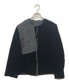 yohji yamamoto+noirヨウジヤマモトプリュスノアール）の古着「ベロアブラウス」｜ブラック