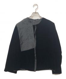 yohji yamamoto+noir（ヨウジヤマモトプリュスノアール）の古着「ベロアブラウス」｜ブラック