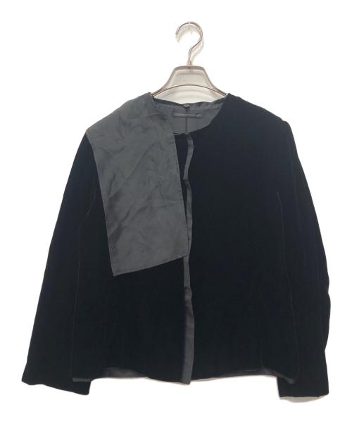 yohji yamamoto+noir（ヨウジヤマモトプリュスノアール）yohji yamamoto+noir (ヨウジヤマモトプリュスノアール) ベロアブラウス ブラック サイズ:2の古着・服飾アイテム
