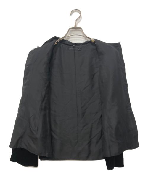 yohji yamamoto+noir（ヨウジヤマモトプリュスノアール）yohji yamamoto+noir (ヨウジヤマモトプリュスノアール) ベロアブラウス ブラック サイズ:2の古着・服飾アイテム