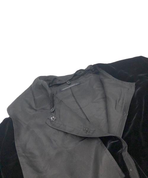 yohji yamamoto+noir（ヨウジヤマモトプリュスノアール）yohji yamamoto+noir (ヨウジヤマモトプリュスノアール) ベロアブラウス ブラック サイズ:2の古着・服飾アイテム