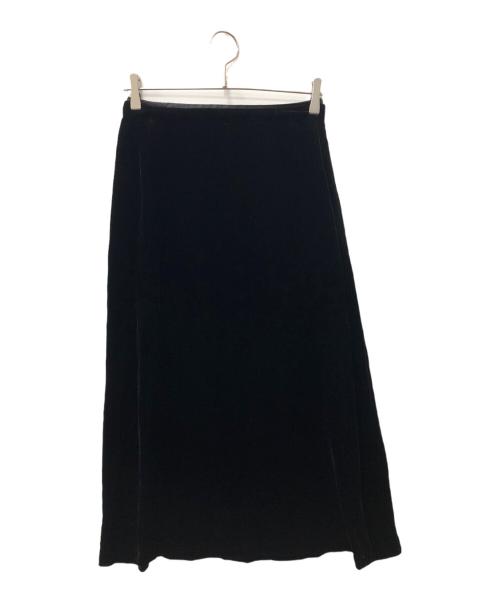 yohji yamamoto+noir（ヨウジヤマモトプリュスノアール）yohji yamamoto+noir (ヨウジヤマモトプリュスノアール) ベロアロングスカート ブラック サイズ:SIZE 2の古着・服飾アイテム
