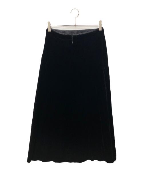 yohji yamamoto+noir（ヨウジヤマモトプリュスノアール）yohji yamamoto+noir (ヨウジヤマモトプリュスノアール) ベロアロングスカート ブラック サイズ:SIZE 2の古着・服飾アイテム