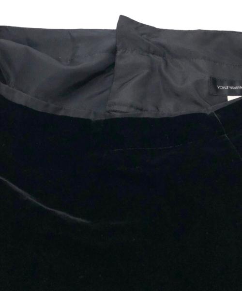 yohji yamamoto+noir（ヨウジヤマモトプリュスノアール）yohji yamamoto+noir (ヨウジヤマモトプリュスノアール) ベロアロングスカート ブラック サイズ:SIZE 2の古着・服飾アイテム