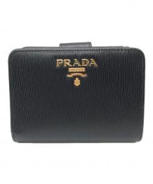 PRADA（プラダ）の古着「コンパクトウォレット」｜ブラック