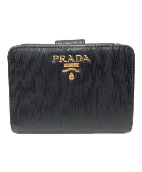 PRADA（プラダ）PRADA (プラダ) コンパクトウォレット ブラックの古着・服飾アイテム