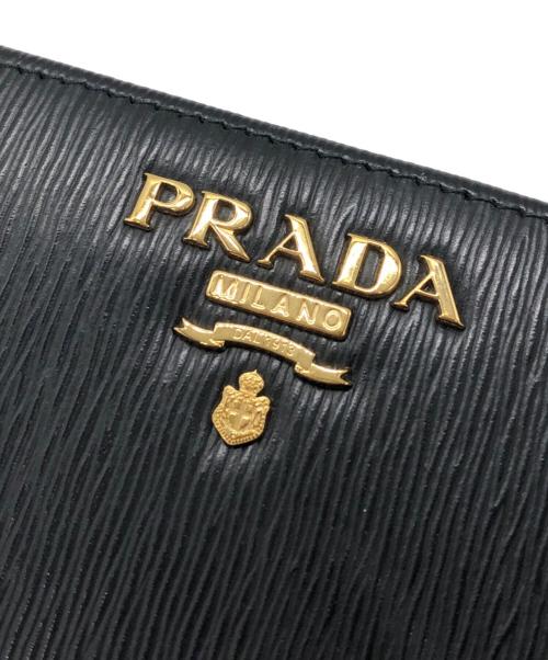 PRADA（プラダ）PRADA (プラダ) コンパクトウォレット ブラックの古着・服飾アイテム
