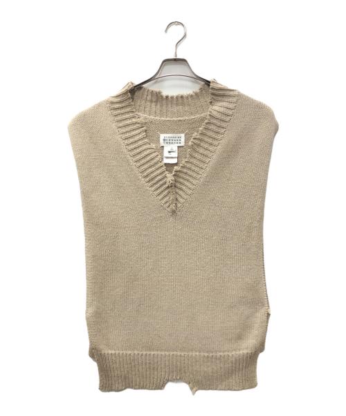 Maison Margiela（メゾンマルジェラ）Maison Margiela (メゾンマルジェラ) コットンセルロースヘンプニットベスト ベージュ サイズ:SIZE Sの古着・服飾アイテム