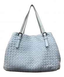BOTTEGA VENETA（ボッテガベネタ）の古着「イントレチャート トートバッグ」｜ブルー